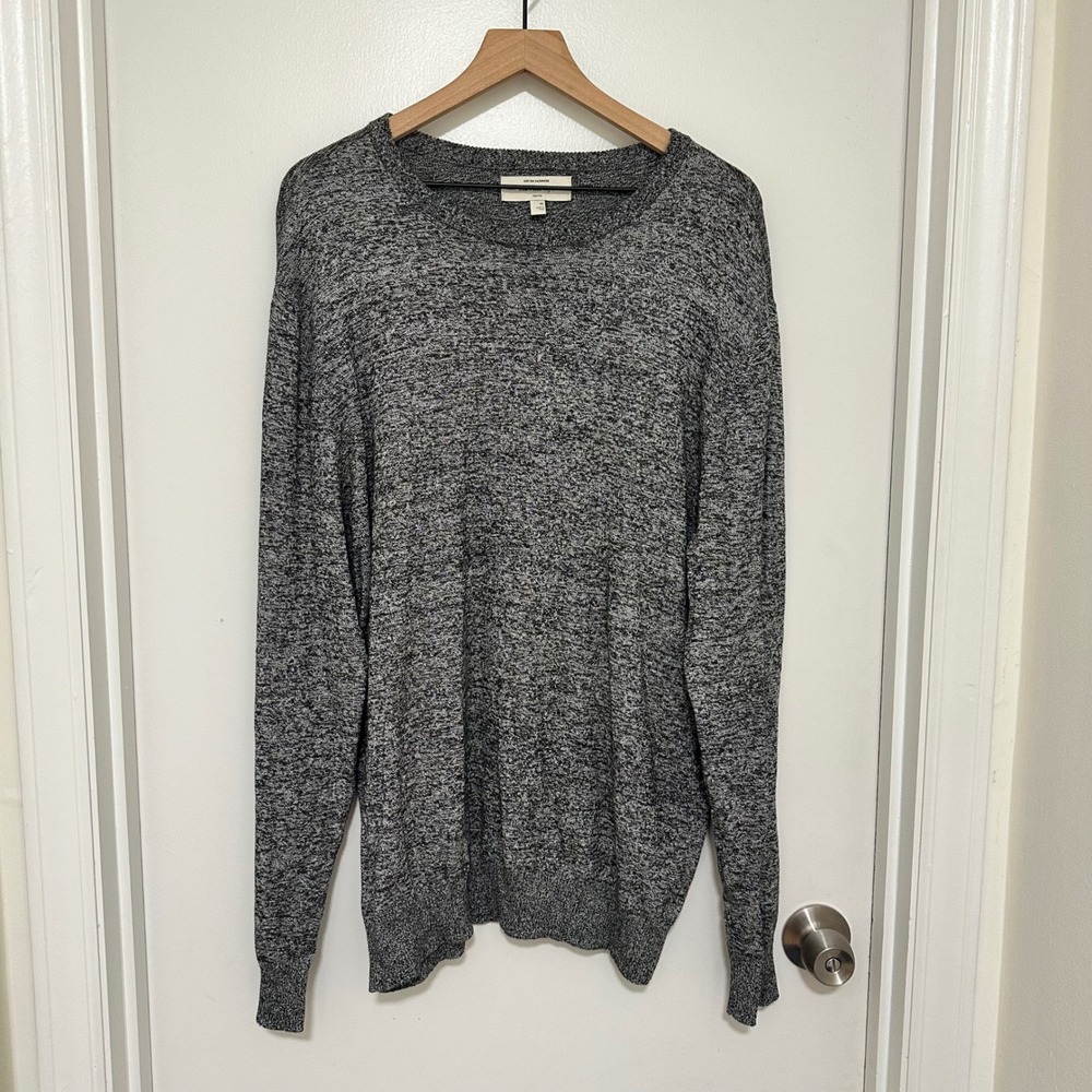 Hawker Rye | Men's NEW Heather Grey Cotton Cashmere Crewneck Sweater, Size XL